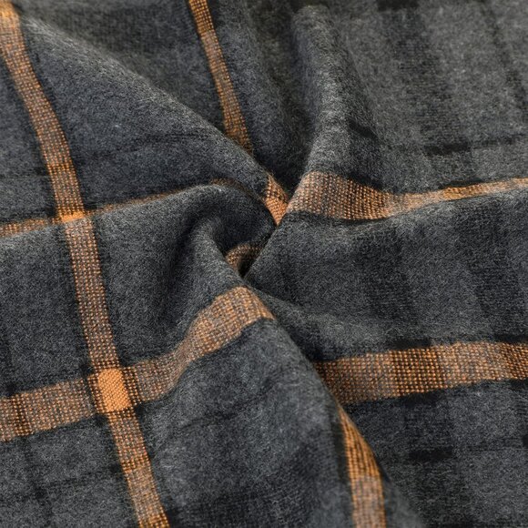 Mens Winter Warm Long Soft Scarf Plaid Tassel Scarf for Men Soft Classic Scarves - Picture 4 of 7